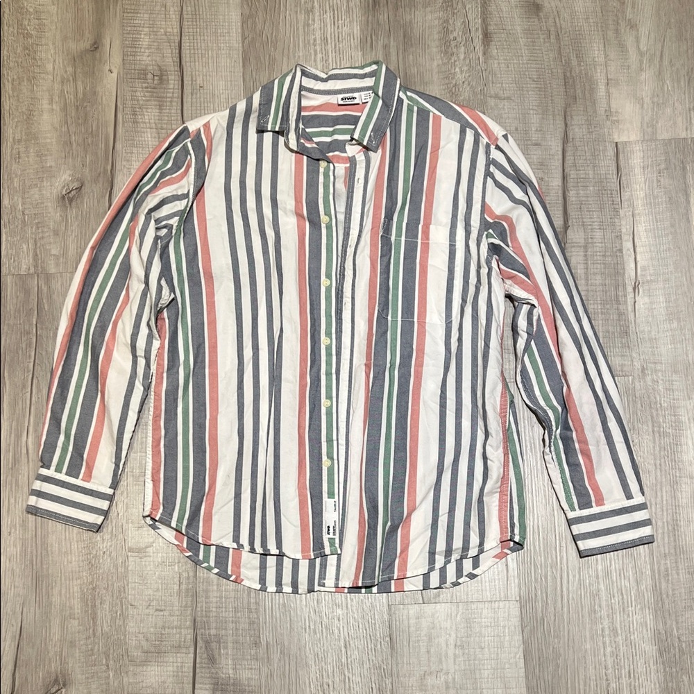 Pull & Bear Striped Multicolor Men's long sleeve Shirt